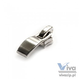 N-322-C metal slider with autolock pull, for nylon coil zipper tape No. 5, available in nickel color