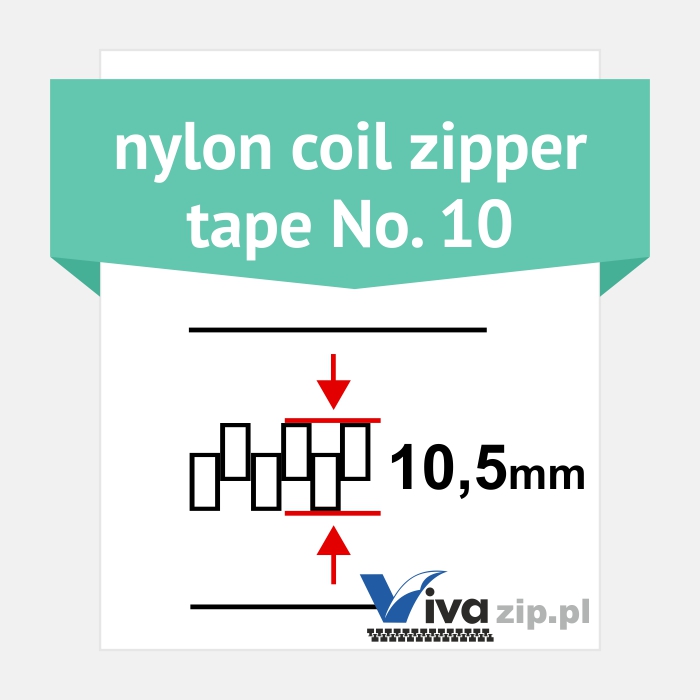 Nylon coil zipper tape No. 10 - width