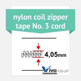 Nylon coil zipper tape No. 3 cord - width