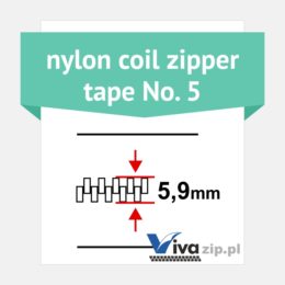 Nylon coil zipper tape No. 5 - width