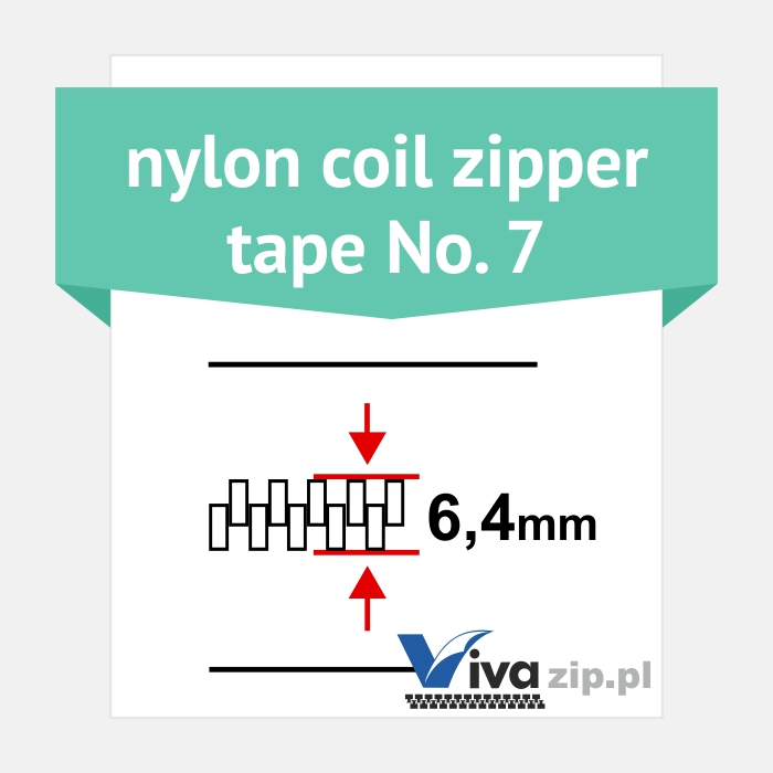Nylon coil zipper tape No. 7 - width