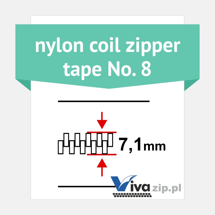 Nylon coil zipper tape No. 8 - width
