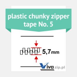 Plastic chunky zipper tape No. 5 - width