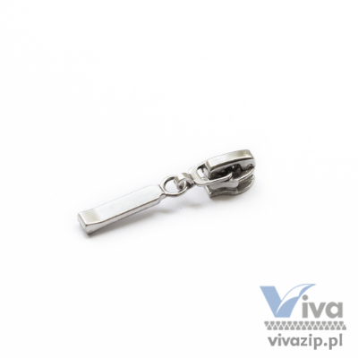 N-3071 metal slider with autolock pull, for nylon coil zipper tape No. 3 with cord, available in nickel